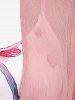 Plus Size Curve Solid Color Blouse and 3D Flower Print Spaghetti Strap Dress -  