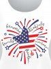 Plus Size Patriotic American Flag And Letter Print Short Sleeve T-Shirt -  