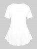 Plus Size Patriotic American Flag And Letter Print Short Sleeve T-Shirt -  