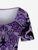 Gothic Bat Print A Line Tee Dress -  