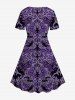 Robe Chemise Ligne A Gothique Chauve-souris Imprimé - Noir 2X | US 18-20