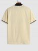 LA Print Stand Collar Short Sleeve Shirt with Drawstring Pocket Shorts Set -  