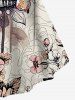 T-shirt Gothique Fleur Crâne Imprimée - Blanc L | US 12