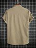Solid Color Textured Short Sleeves Shirt -  