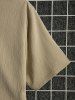 Solid Color Textured Short Sleeves Shirt -  