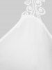 Robe Mi-Longue Haute Basse Panneau en Dentelle à Epaule Dénudée de Grande Taille - Blanc 4X | US 26-28