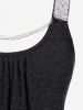 Plus Size Chain Sequins Backless Metal Tank Top -  