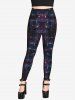 Legging Gothique à Carreaux Drapeau Américain Imprimé Patriotique - Noir M | US 10