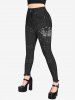 Gothic 3D Butterfly Jean Lace-up Printed Jeggings -  