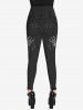 Gothic 3D Butterfly Jean Lace-up Printed Jeggings -  