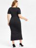 Robe Sirène Découpée en Blocs de Couleurs en Forme de Cœur de Grande Taille à Volants Pour La Saint-Valentin - Noir 5x | US 30-32