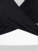 Plus Size Halter Two Tone Crisscross Skirted Tankini Swimsuit -  