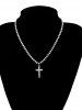 Rhinestone Cross Pendant Necklace -  