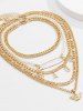 5 Pièces Collier Convexe Guirlande D'Ange Hautement Polies Style Punk - d'or 