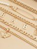 5 Pièces Collier Convexe Guirlande D'Ange Hautement Polies Style Punk - d'or 