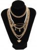5 Pièces Collier Convexe Guirlande D'Ange Hautement Polies Style Punk - d'or 