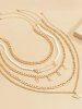 5 Pièces Collier Convexe Guirlande D'Ange Hautement Polies Style Punk - d'or 