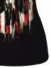 American Flag Skull Print Cold Shoulder O Ring Cut Out T-shirt -  