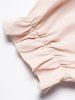 Solid Color Ruffles Short Sleeve Flounce Vintage Dress -  