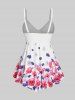 Plus Size Floral Twist Chain Panel Modest Boyshorts Tankini Swimsuit -  