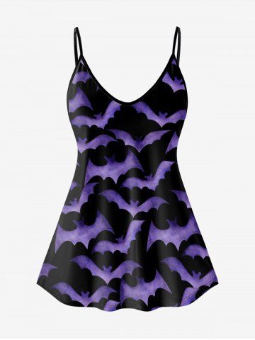 Gothic Allover Bat Print Cami Top - BLACK - S | US 8