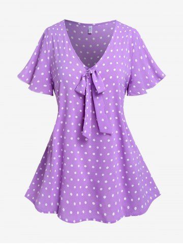 Camiseta Talla Extra de Lunares Moño - PURPLE - 3X | US 22-24