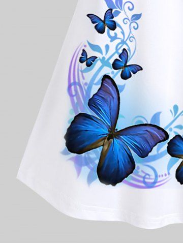 Dropship Plus Size Butterfly Print Short Sleeve Cami Dress