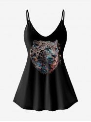 Plus Size Leopard Print Cami Top -  