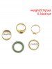 5Pcs Retro Drip Oil Love Circle Acrylic Rings -  