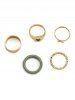 5Pcs Retro Drip Oil Love Circle Acrylic Rings -  