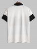 T-shirt Bouton en Avant Blocs de Couleurs à Col Polo - Multi-A L