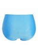Ensemble de Tankini Rembourré Asymétrique à Fleurs à Taille Haute Grande Taille - Bleu profond 4X