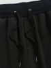 Short de Sweat Bande Adhésive Lettre en Blocs de Couleurs à Cordon - Noir XXL