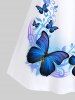 Débardeur Papillon Imprimé à Bretelle de Grande Taille - Blanc 5x | US 30-32