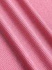 T-shirt Métallique Plissé de Grande Taille à Manches à Revers - Rose clair L | US 12