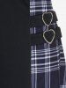 Plus Size Plaid Heart-ring Pull On Mini Dress -  