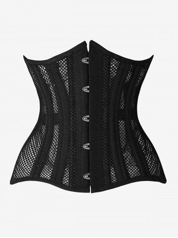 Gótico de Malla con Cordones en Cintura - BLACK - 2XL