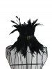 Collier Ras-de-Cou Motif Plumes Filles Style Gothique - Noir 