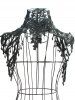 Gothic Beaded Layered Lace Shoulder Piece Necklace -  