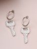 Punk Metal Key Drop Earrings -  