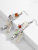 Vintage Butterfly Tassel Drop Earrings -  