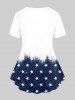 Plus Size Heart American Flag Printed Patriotic Tee -  