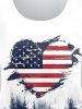 T-shirt Imprimé Drapeau Américain Coeur Grande Taille - Bleu profond 4X | US 26-28