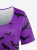 T-shirt Gothique Chauve-souris Imprimé - Pourpre  L | US 12