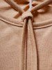 Solid Color Lace Up Ruched V Neck Short Sleeve T-shirt -  