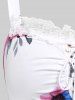 Robe Moulante à Bretelle Fine 3D Florale Imprimée de Grande Taille à Lacets - Blanc L | US 12