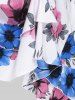 Robe Moulante à Bretelle Fine 3D Florale Imprimée de Grande Taille à Lacets - Blanc L | US 12