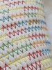 Colorful Stitching Straw Crossbody Bag -  
