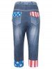 Legging Capri 3D Drapeau Américain Imprimé de Grande Taille - Bleu M | US 10
