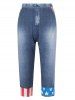 Legging Capri 3D Drapeau Américain Imprimé de Grande Taille - Bleu M | US 10